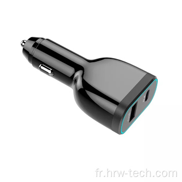 Chargeur de voiture adaptateur de charge rapide à double port 83W